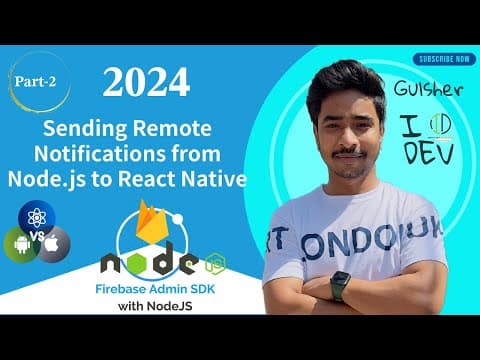 #39 Sending Remote Notifications from Node.js to React Native with Firebase Admin | Complete Guide